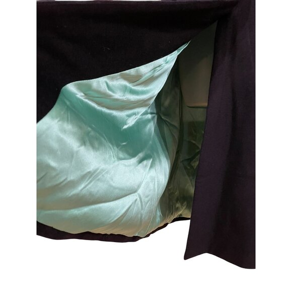 Shanghai Tang Womens Embellished Wool Coat with Leather Trim Black Size 4 - Picture 10 of 11